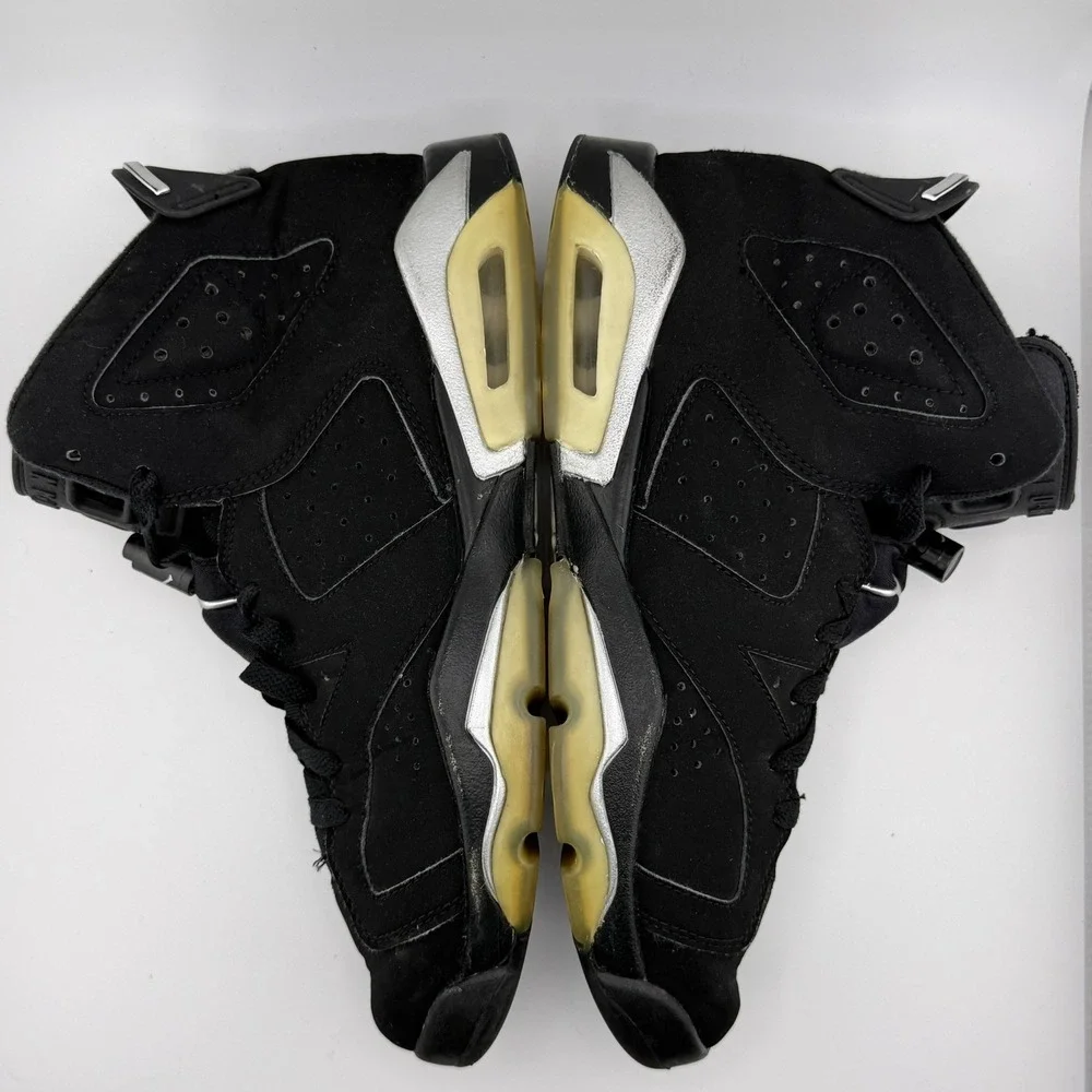 Air Jordan 6 Retro GS Black Metallic Silver Sneakers 7Y/8.5W DX2835-001 No Box